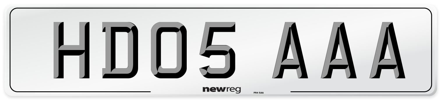 HD05 AAA Number Plate from New Reg